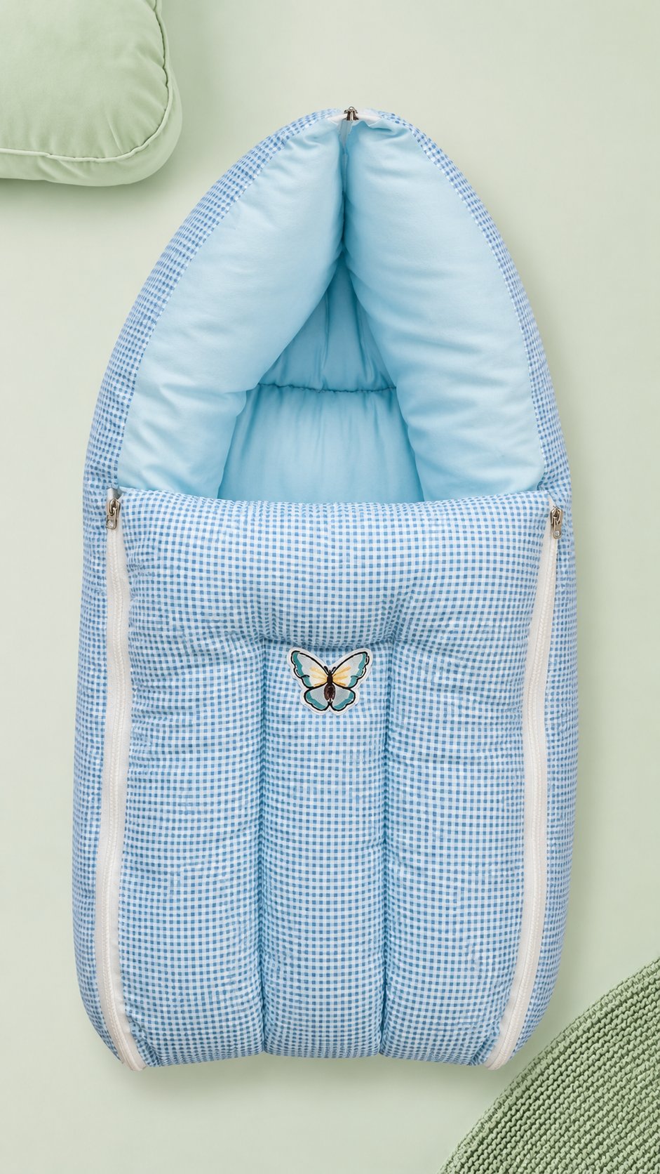 Cotton Checked Design Baby Carry Bed